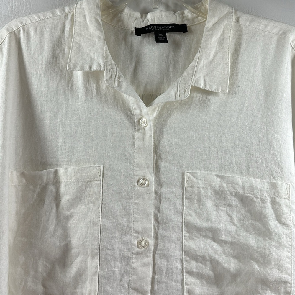 Marc New York Andrew Marc Linen Button Down, Xl - image 2